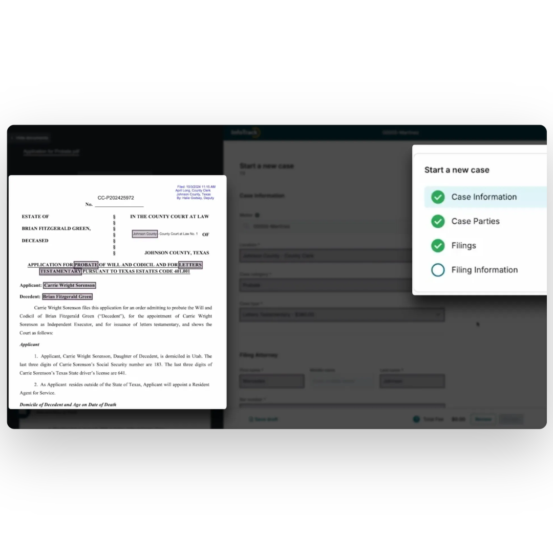 Court filing integration for modern law firms - InfoTrack
