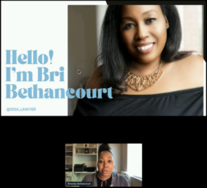 Briseida Bethancourt presenting at Legal Up 2022