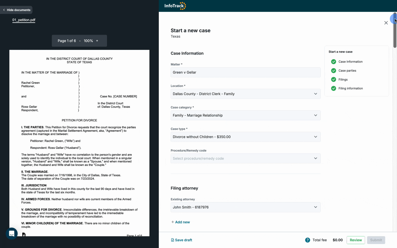 State court filing software for modern law firms - InfoTrack