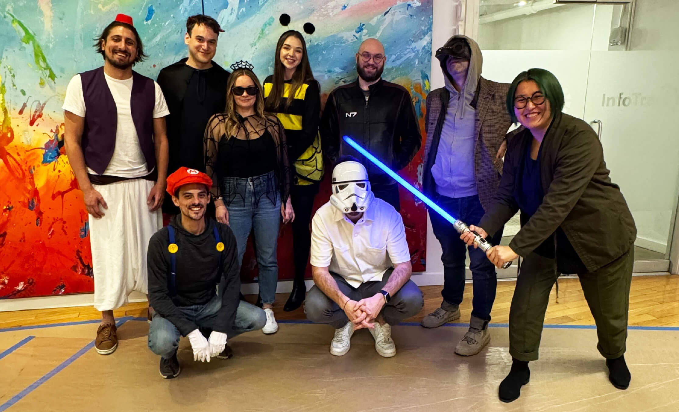 Team members dressed up for Halloween