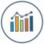 Icon of a line chart over a bar chart